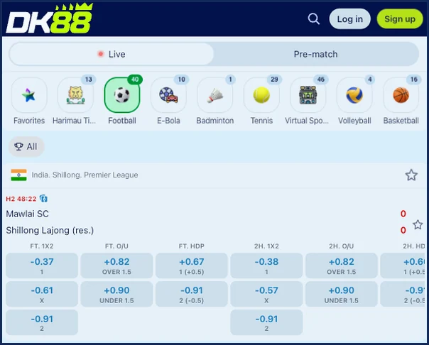 DashKing88 Casino sportsbook navigation and top picks